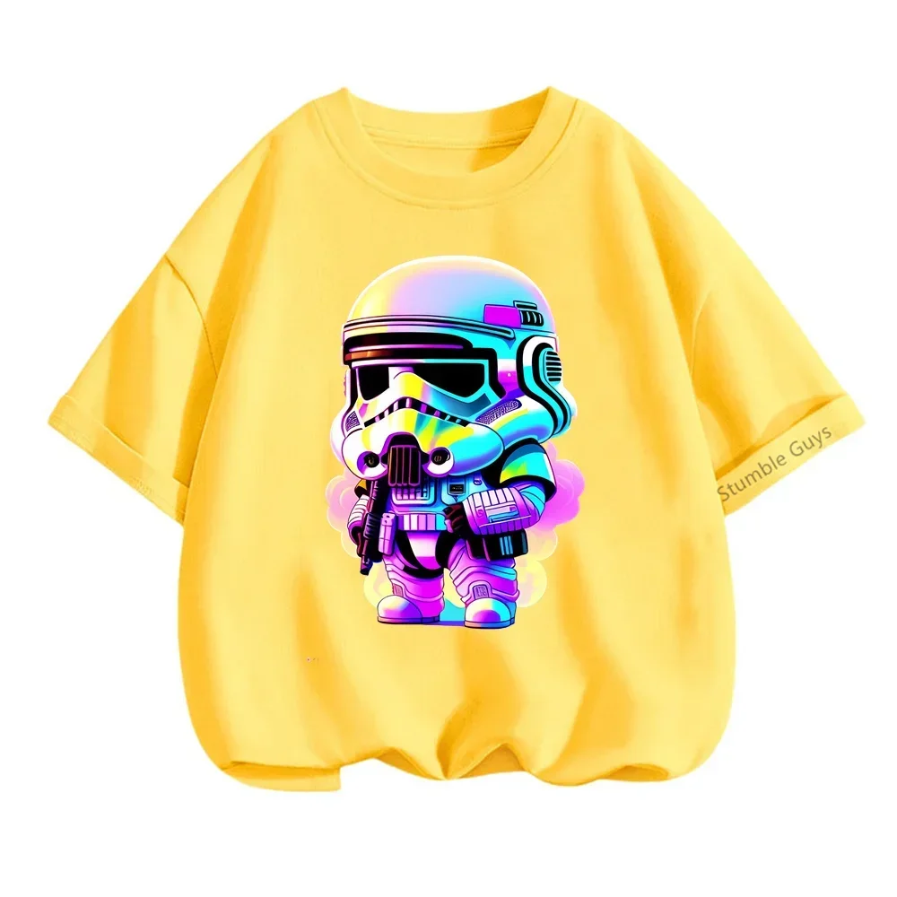 Summer Star Wars Print Fashion Kids T-shirt Baby Boys Girls Clothes Fashion Children Teen Short Sleeve T shirt Tops