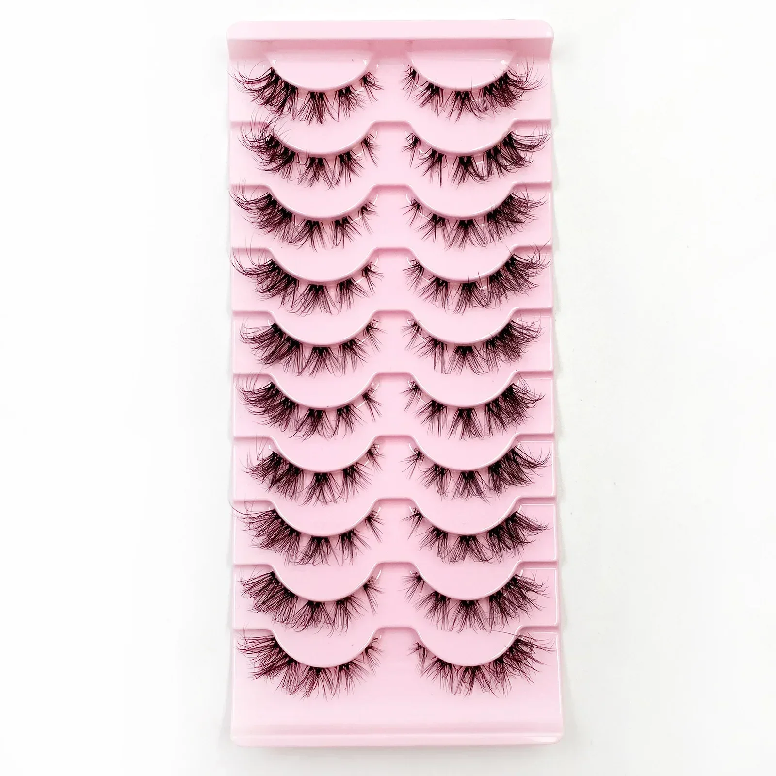HBZGTLAD 10pairs Manga Lashes soft transparent bands natural looking Segmented eyelashes mink eyelashes Soft Cross