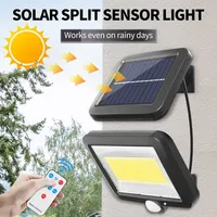 Solar Lights Outdoor Waterproof Solar Powered Split Wall Lamp with Remote Control Garden Courtyard Street Motion Sensor Light