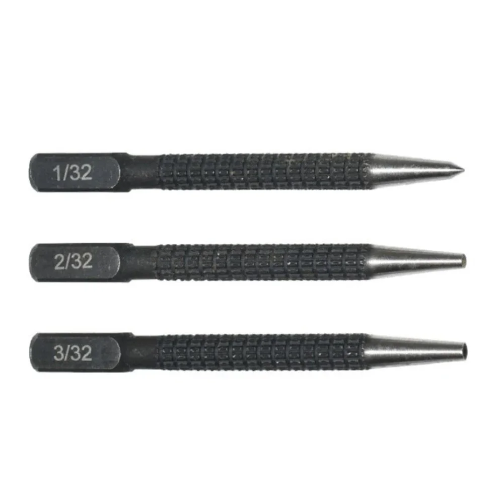 

3pcs Nail Punch Set Knurled Body Square Striking Head Punches Tools 1/32 1/16 3/32 96*8 Mm Hand Tools Accessories