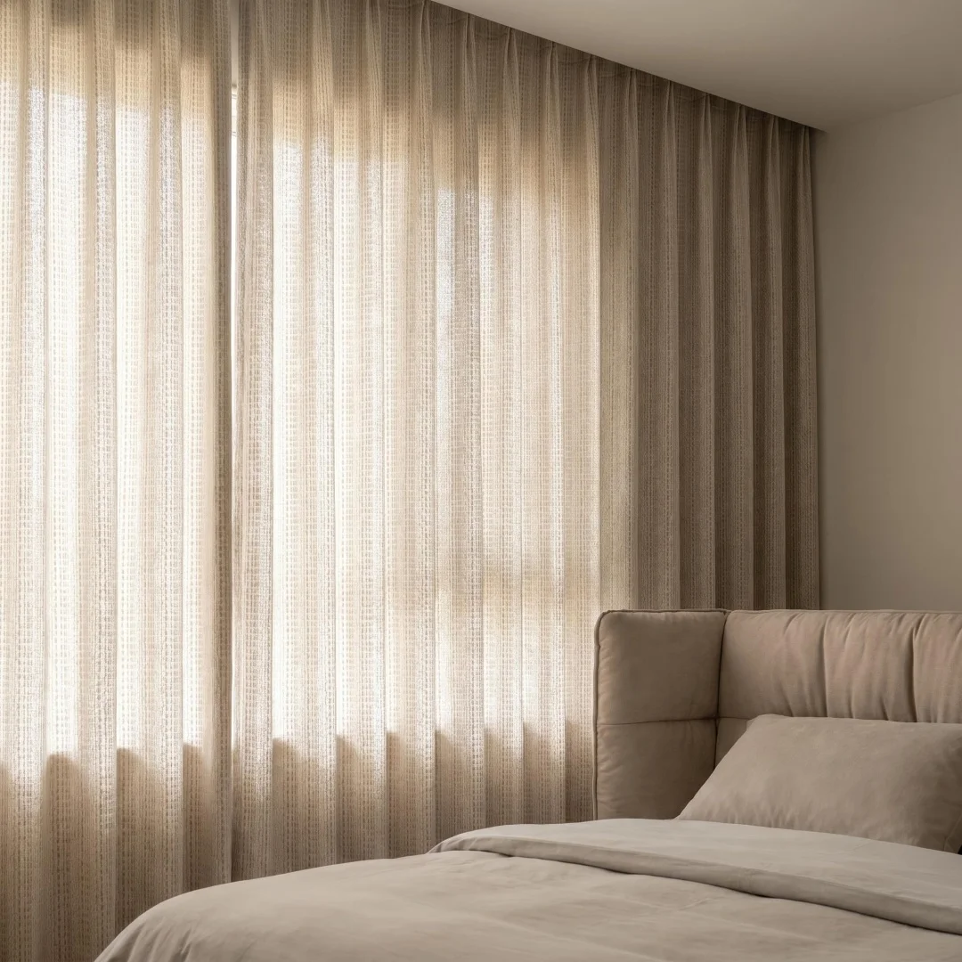 Nordic Style Thick Textured Curtain, Solid Woven Window Drapes, Privacy Curtains for Home Decoration