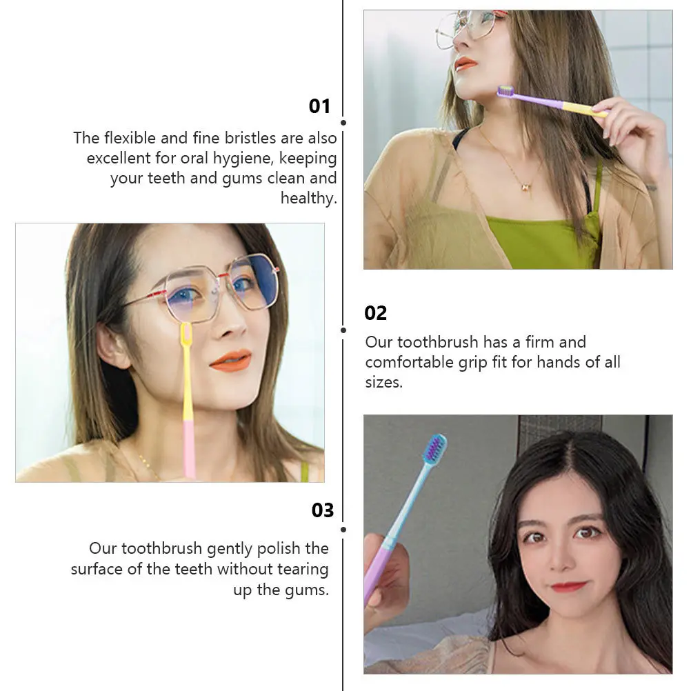 8-teilige flexible Zahnbürste, empfindliche Zahnfleischpflege für Erwachsene, Zuhause, Reisen, weiche Borsten, Mundgesundheit, langlebig, tragbar