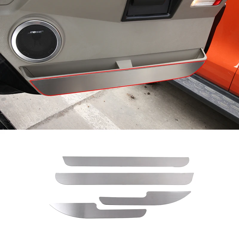 For Hummer H2 2003-2007 Stainless Steel Car Door Anti-kick Panel Protection Panel Decorative Sticker Car Interior Accessories