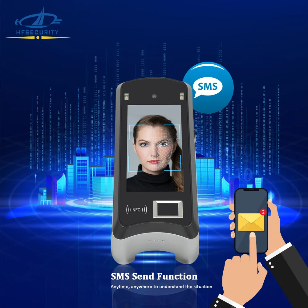 HFSecurity X05 Android11 5 pulgadas detección facial biométrica Wifi SMS 4G dispositivo de Control de acceso de asistencia facial para servidor en la nube