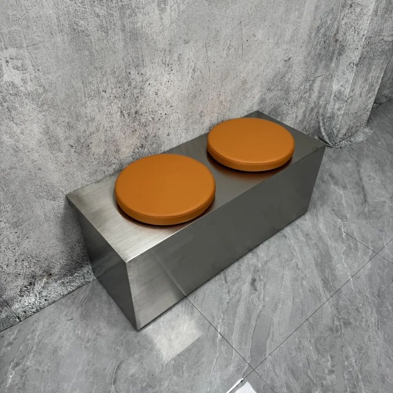 Industrial stainless steel inlaid booth custom restaurants, hotels and commercial spaces, sturdy and stylish, easy to clean