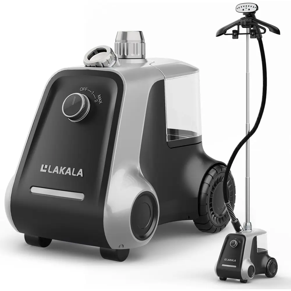 

Garment Steamer or Clothes, 30-Second Heat-Up, 2.5L Water Tanks, with Pant Clips & Dual Hanger, Powerul Handheld, 4-Stage Adjust
