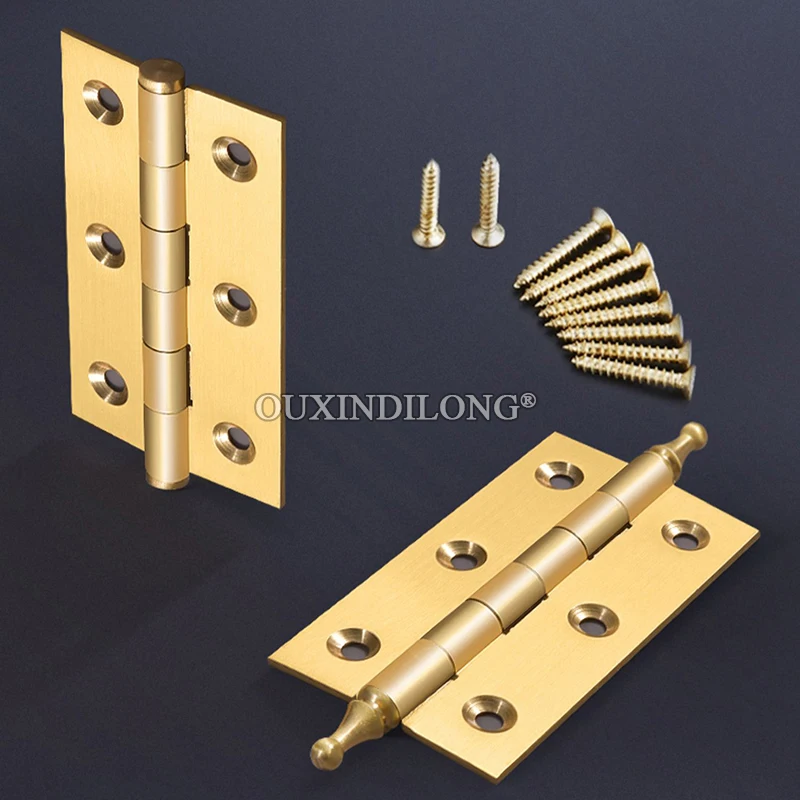 

10 шт., твердые латунные мебельные петли с короной/плоской головкой, 2 дюйма/2,5 дюйма/3 дюйма, складные дверные петли, петли для шкафа, шкафа, двери шкафа