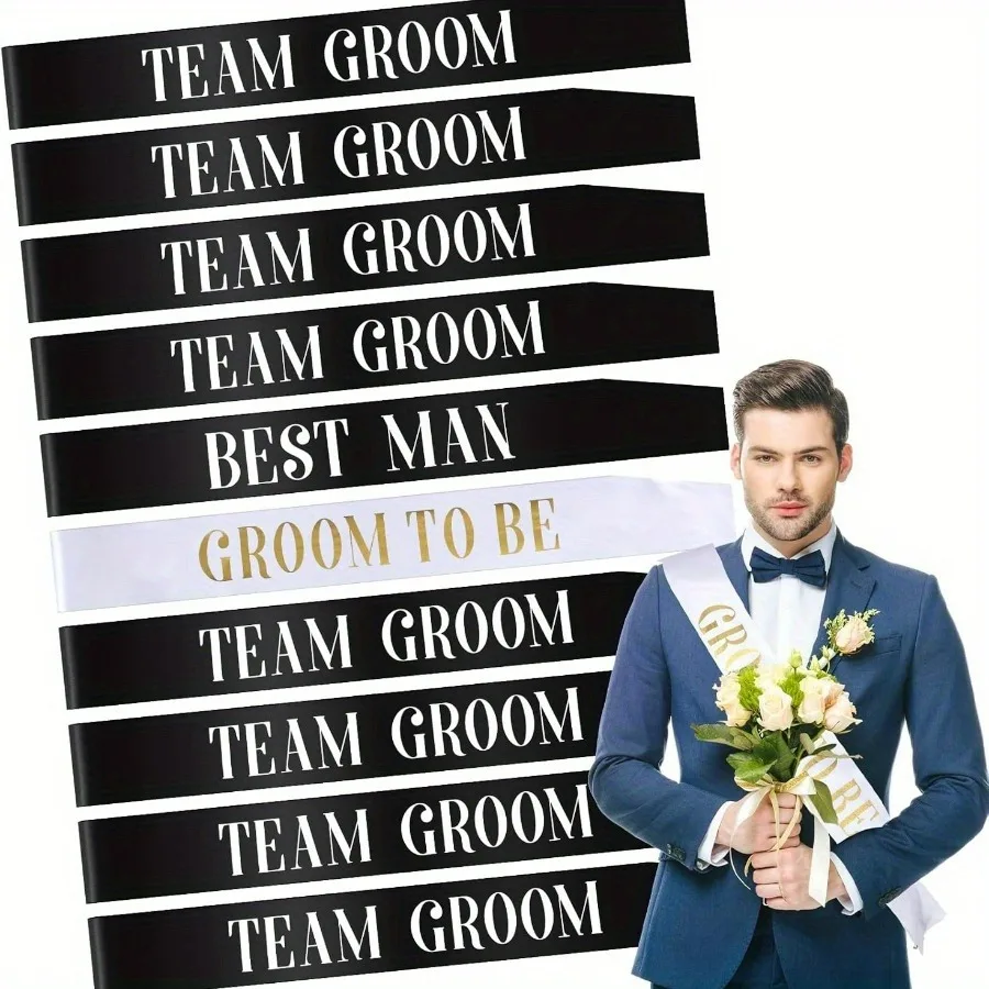 

Набор лент для девичника и свадьбы: ленты для жениха, друзей жениха, команды жениха, ленты для девичника, украшения для свадебной вечеринки, подарки для девичника и свадебного торжества