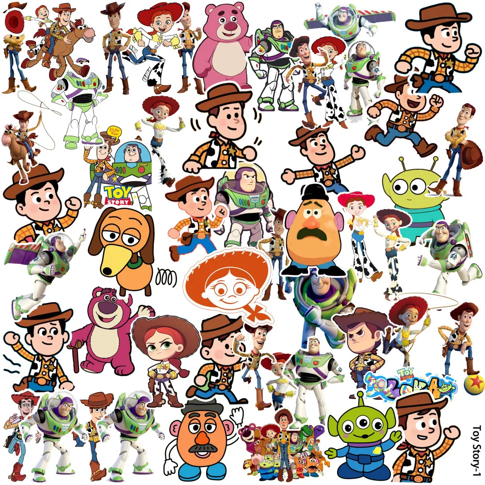 55PCS Q Version Of Cute Cartoon Cowboy Robot Pink Bear Handbook DIY Notebook Water Cup Stickers