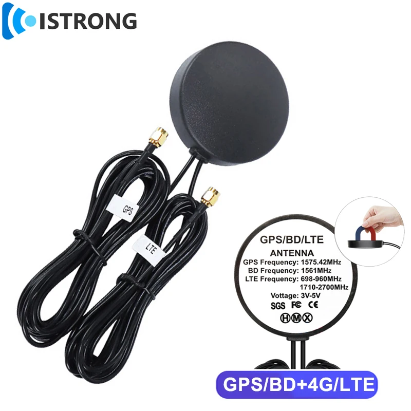 Samochodowa antena GPS/BD/4G/LTE Sucker Antena pozycjonująca na zewnątrz Wzmacniacz sygnału dalekiego zasięgu Wzmacniacz SMA męski do odbiornika nawigacji GPS