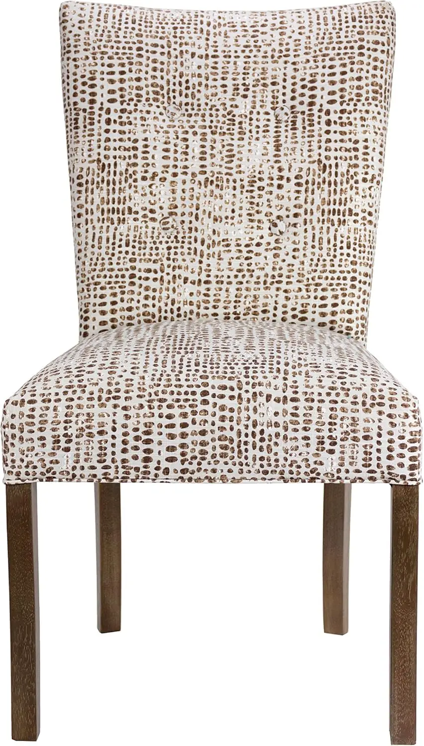 Sole Designs Julia Collection Contemporary Dining Room Chairs, Sediment Print Fabric Upholstered Parsons Seat With Button