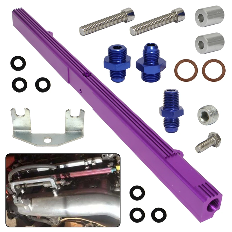 

High Flow Fuel Injector Rail Fits For Nissan Skyline R32 R33 R34 GTR RB26DETT RB26 Blue/Purple