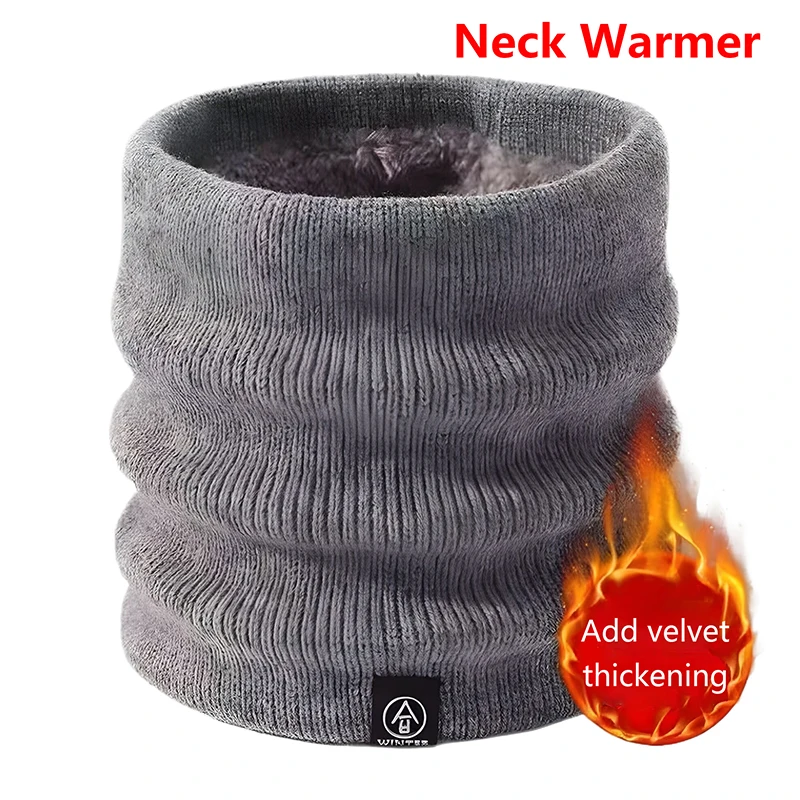 

Knitted Scarf Winter Warm Snood Scarves Solid Thicken Wool Fur Neck Warmer Unisex Men Neck Scarfs Ring Female Pullover Scarf