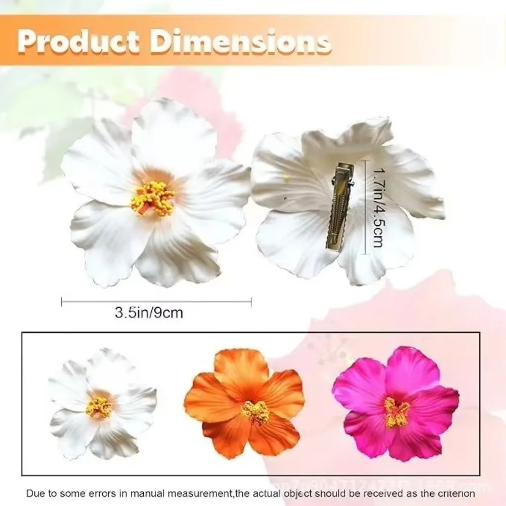 Egg Flower Hawaiian Flower Hair Clips Romantic Headdress Hibiscus Hairpins Decorative Bohemian Flower BB Clip for Women Girls - view 6