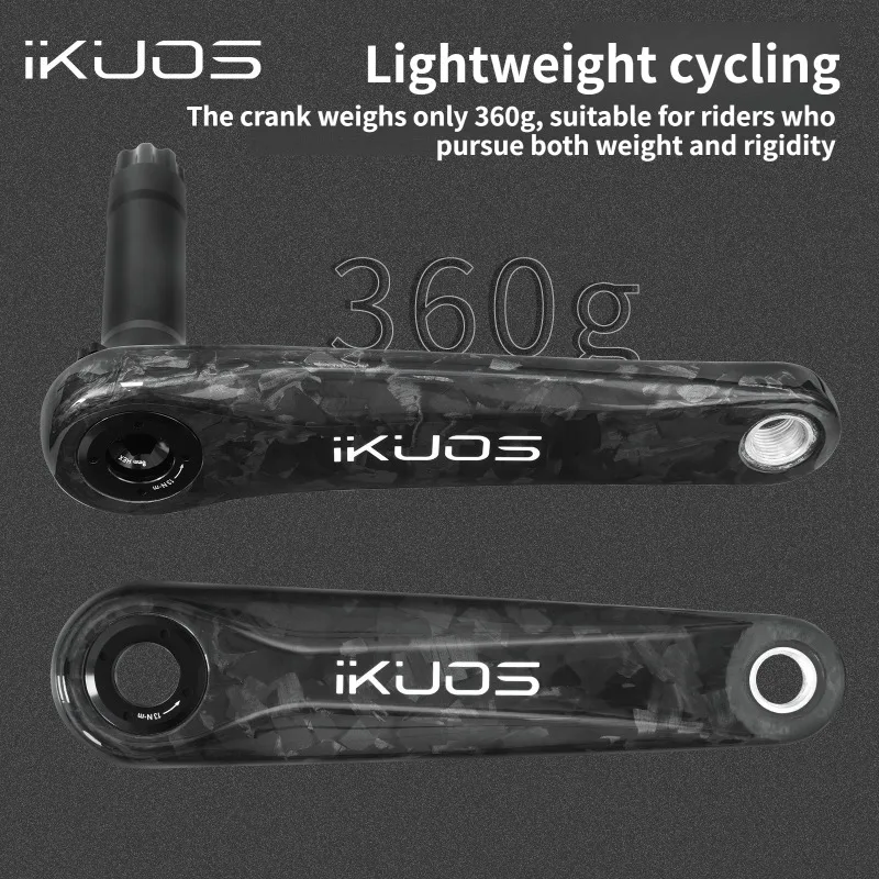 iKUOS 24mm Carbon crank 165mm 170mm with Spider For Brompton Folding bike 130bcd chainring Direct Mount 3 bolt Carbon Crank view 4