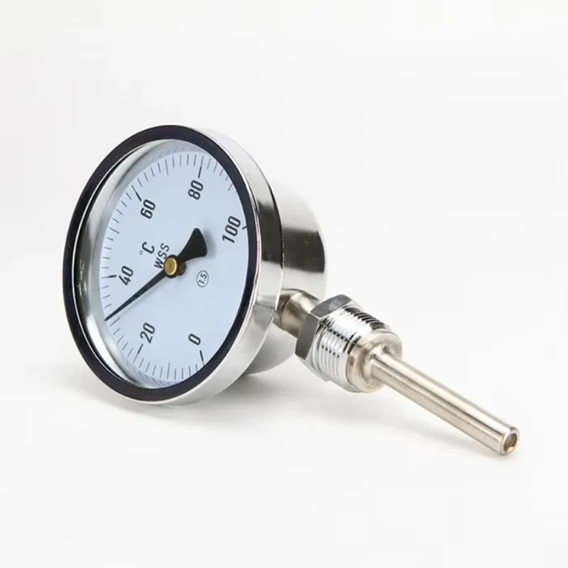 Suitable for Boiler Tubes, Ovens and Other Instruments, Bimetal WSS-401 Stainless Steel, Plastic 0-150C Probe 300mm