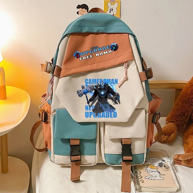 Negro Azul Verde, Toilete Skibidi, Mochilas escolares para estudiantes, niños y adolescentes, Mochilas de anime de gran capacidad para niñas y niños, regalo