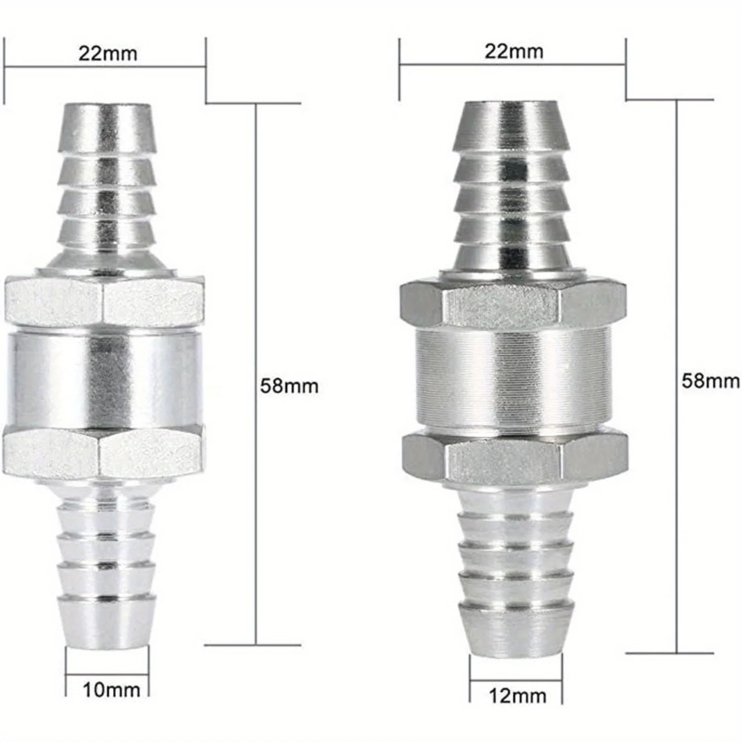 4pcs Aluminium Alloy Water Diesel 6/8/10/12mm Vehicle Check Valve Fuel Non Return One Way Adapter