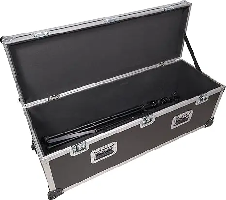 ATA Flight Case, 48x16x16 inch Heavy-Duty Road Case, Aluminum 3/8 inch Plywood Rolling Equipment Utility Storage Case
