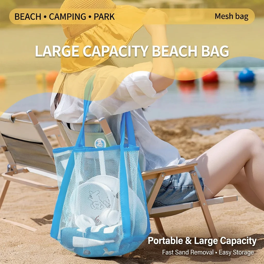 Travel Tote Bag Versatile Beach  Bag Portable Storage Bag Solid Color For Beach Children s
