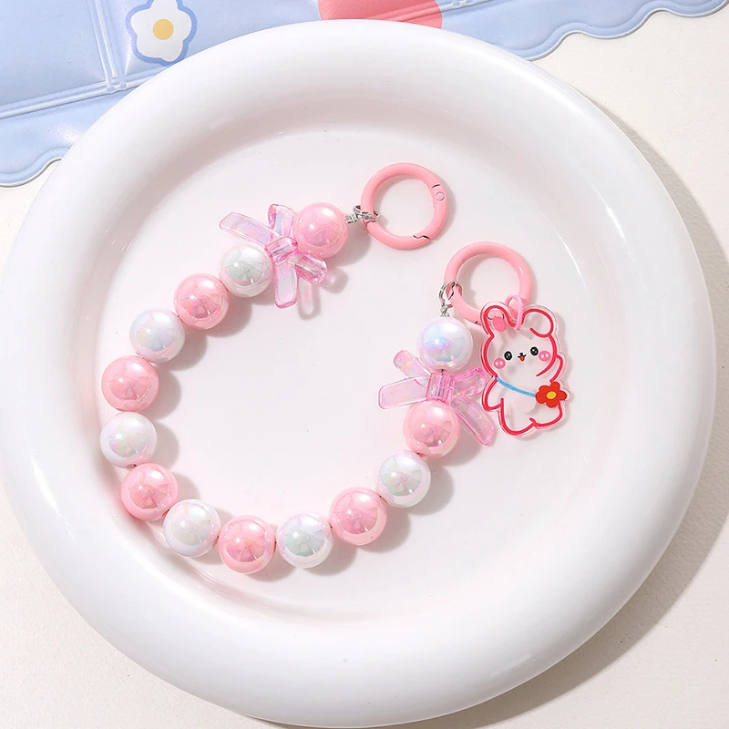 Colorful Mermaid Gradient Beaded Mobile Phone Chain Anti-Lost Phone Lanyard Keychain Bag Hand Chain Earphone Camera Chain