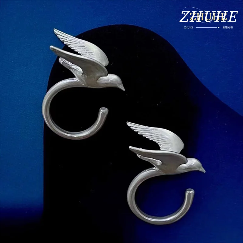 

Bohemian Flying Bird Open Ring, Women Men Copper Jewelry Accessories, Adjustable Animal Themed Finger Ring, Retro Ethnic Style S