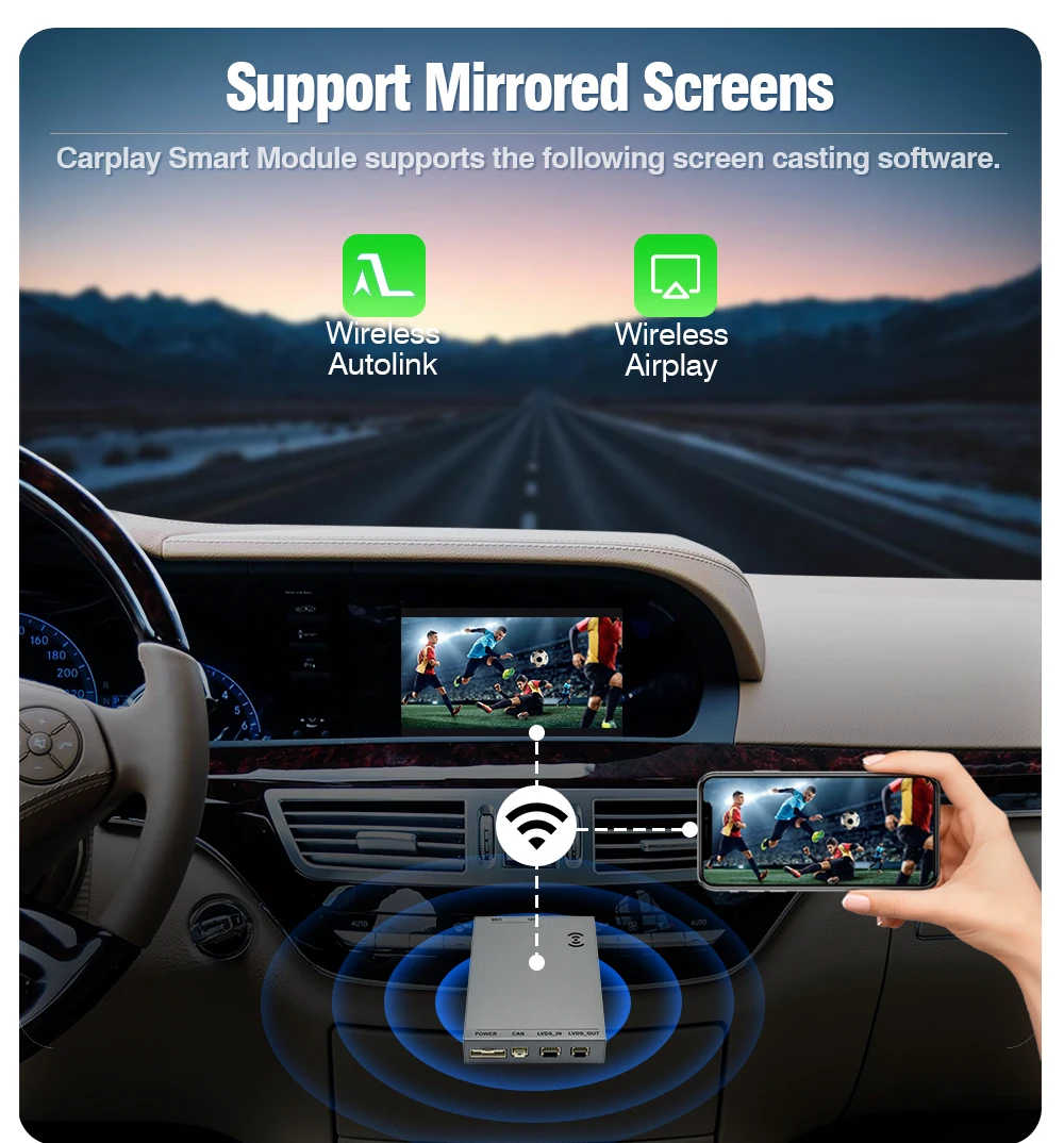 AUTOTOP Kabelloses CarPlay Nachrüst-Kit Decoder für Mercedes NTG3.0 NTG3.5 S-Klasse W221 2006-2012 Android Auto Modul GPS BT Wi-Fi – Detail 7