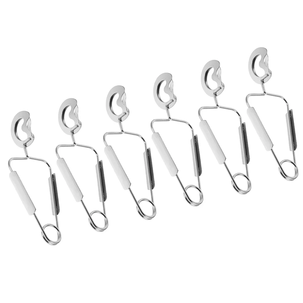 

6pcs Stainless Steel Spring Food Clip Tools Smooth Edges Serving Snails Escargot Eating Kitchen Utensils Metal Tongs With Holes