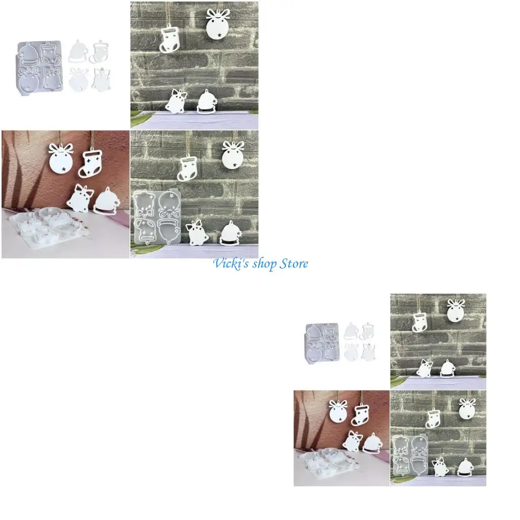 

Формы для фигурок пищевого качества, силиконовая текстура на рождественскую тематику для изготовления украшений и для вечеринок