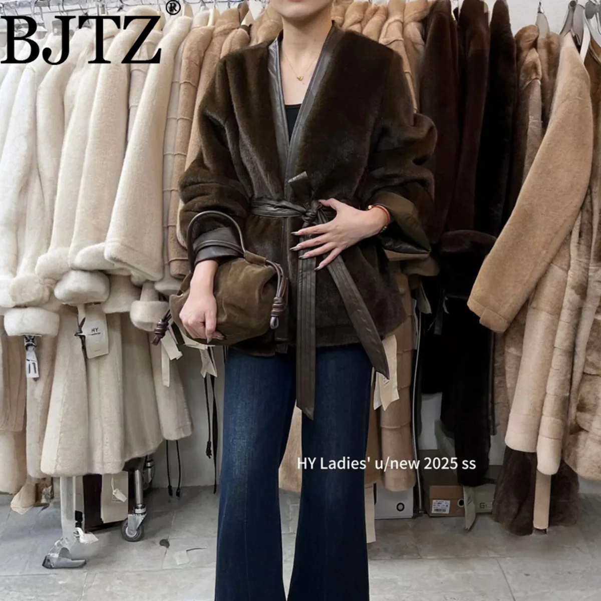 

BJTZ Women's Color Thermal Plush Coat 2025, Oversized Warm Fleece Jacket Designer Minimalist Elegant Comfortable Winter Casual