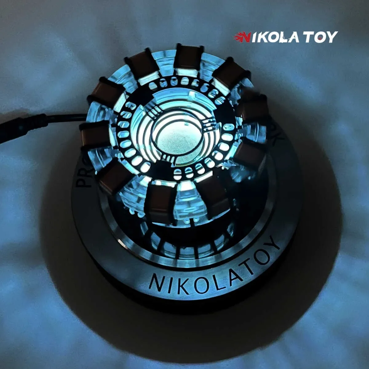 NIKOLATOY Iron Man Metal Maglev MK1 Model Toys Chest Lamp Super Hero 1:1 Arc Reactor Action Figure Light Arc Desktop Decoration