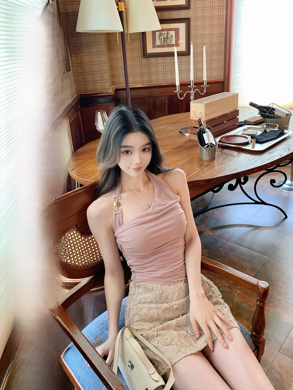 

Hotdog Spicy Ne Hanging oulder Top Women's Ele Design Casual Summer Vest Other Material 00% GTH6094