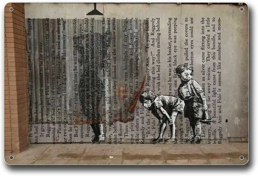 Metal Tin Signs Banksy Upgrade Dictionary Graffiti Art Naughty Boys Watch Ladies Shower Metal Signs 8x12inch Tin Sign