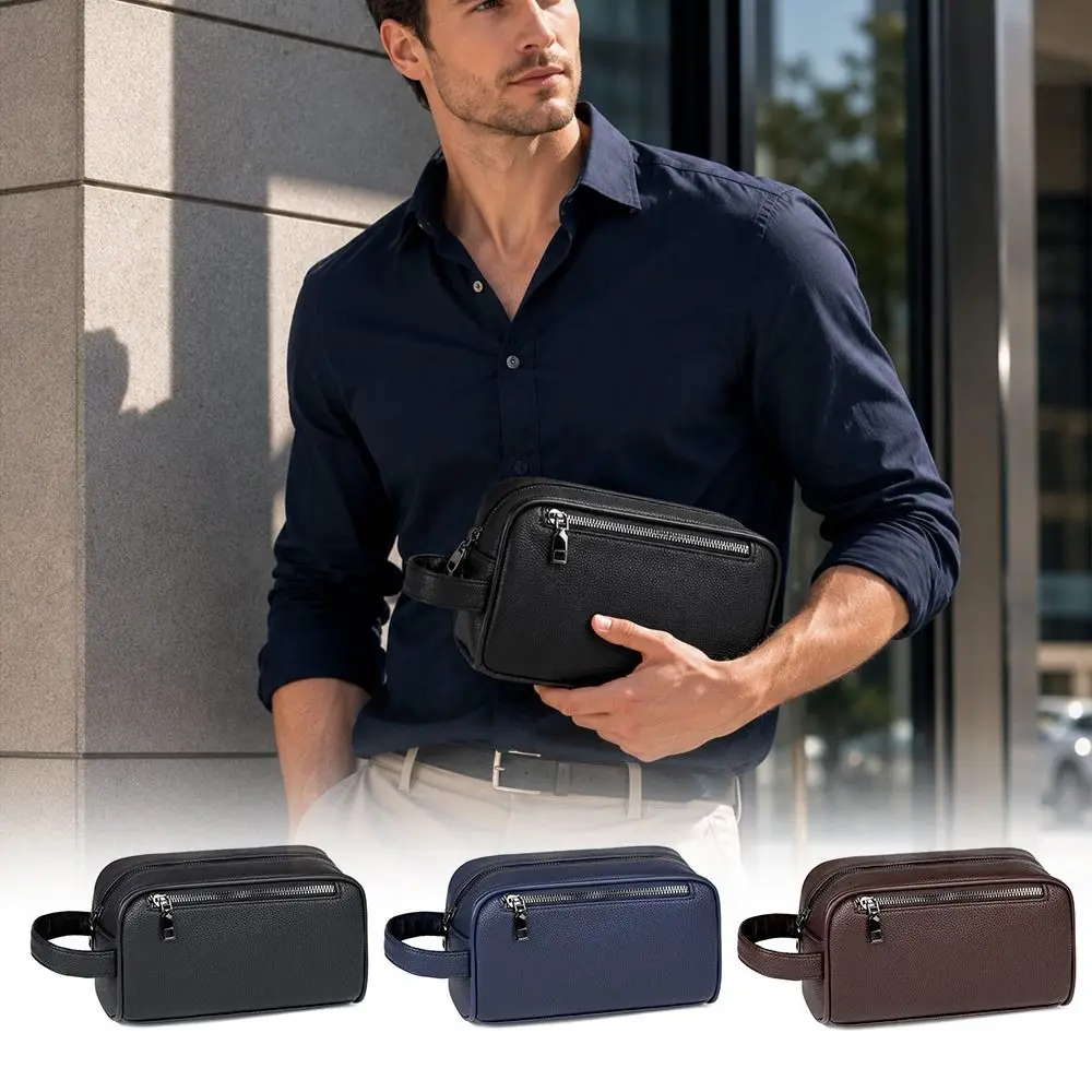 Fashion Business Men Clutch Bags PU Leather Large Capacity Clutch Purses Soft Storage Bag Handbags