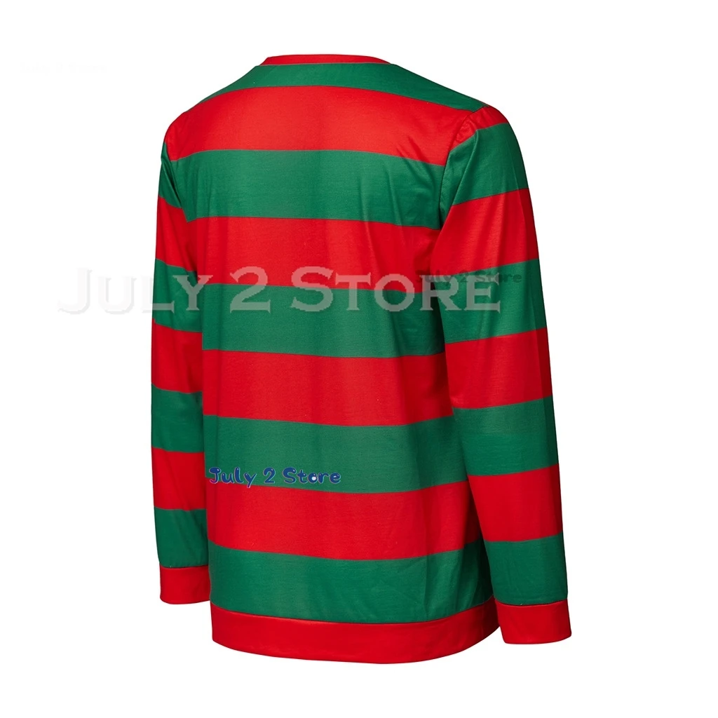 길거리 악몽 프레디 코스 크루거, 무서운 코스프레 줄무늬 스웨터, 할로윈 크리스마스 역할 놀이, 무서운 성인