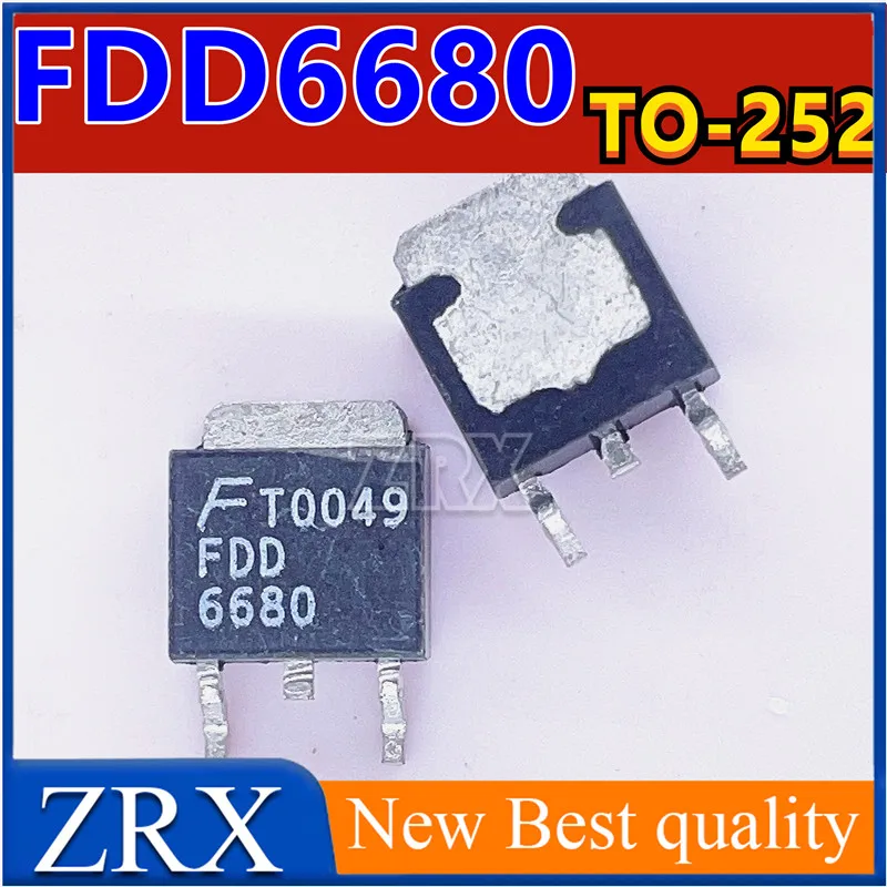 Efecto de campo de Canal N, verificación de código fuente, buena, 5 unidades por lote, FDD6680, FDD6680A, FDD6680S