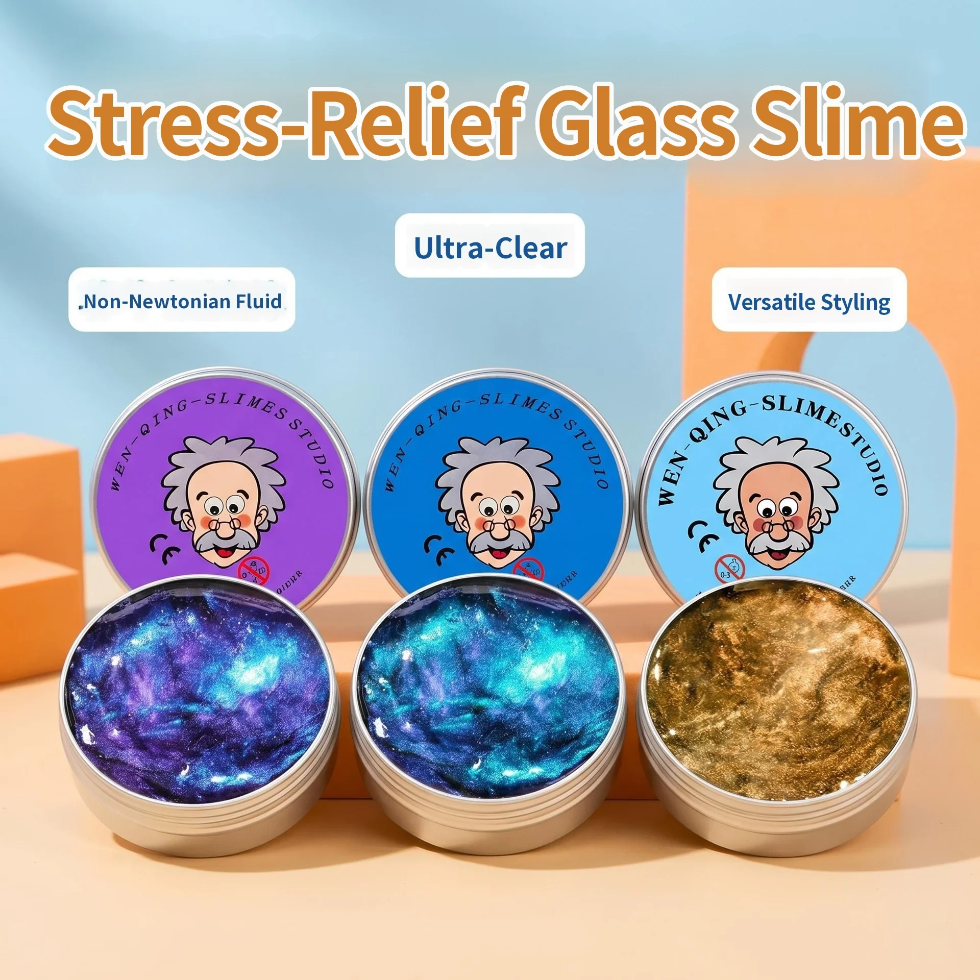 

Liquid Glass Transparent Bouncing Crystal Mud Stress Relief Non-Newtonian Fluid Kids Adults Antistress Slime Stretchable DIY Toy