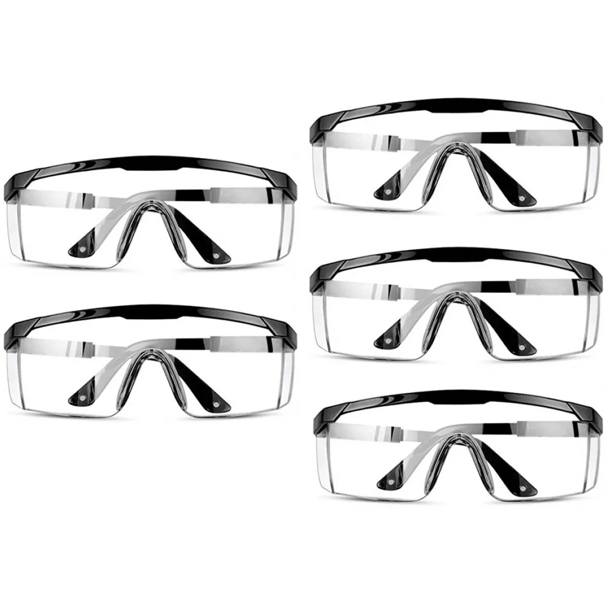 

Защитные очки, прозрачные, противотуманные, для защиты глаз, одобренные для промышленного использования, с широким углом обзора (5 шт. в упаковке)