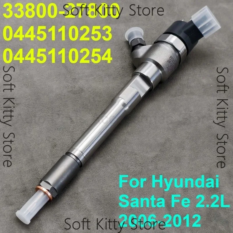 For Hyundai Santa Fe 2.2 CRDI High Quality With Adaptation Code New Diesel Fuel Injector Assy 0445110254/33800 27800