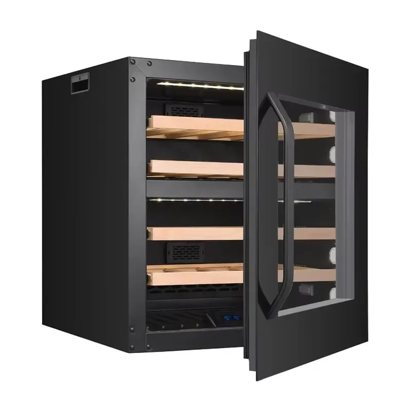 30 Bottle Household Mini Wine Refrigerator Embedded Zone Wine Cooler Black Electronic Temperature Fan Cooling 220 73 CN;GUA