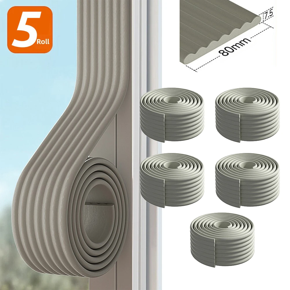 5 Rolls 2m Soundproof Self-Adhesive Sealing Strip Thick Sponge Anti-freezing Strip Protective Cover For Outdoors Water Pipe