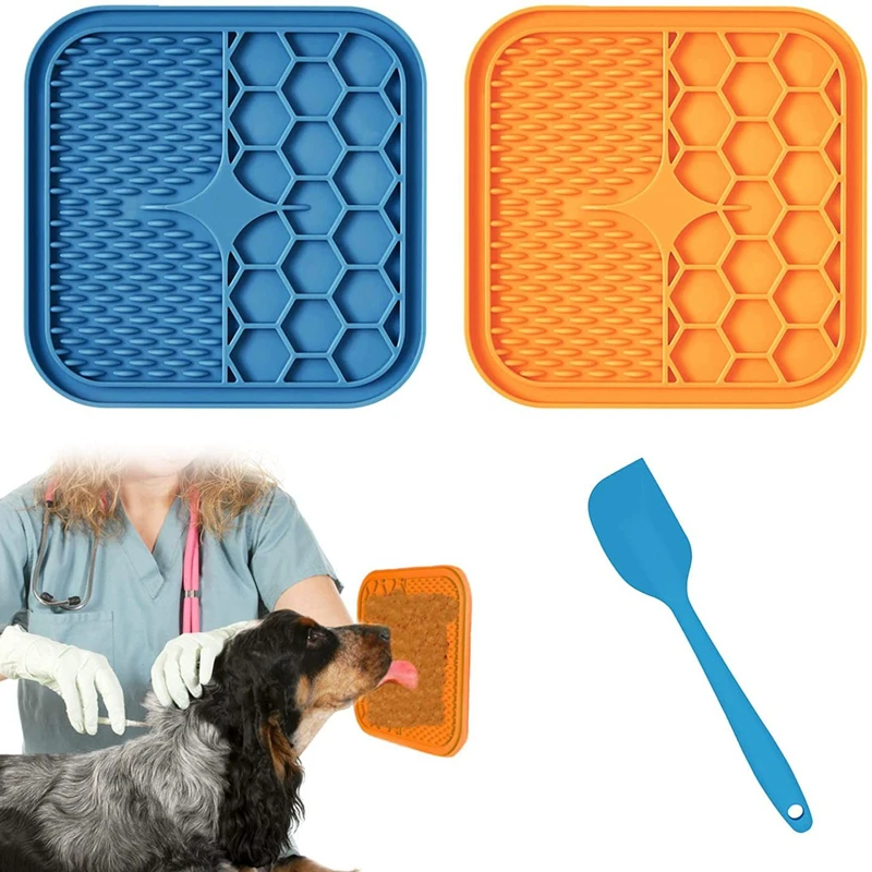 Silicone Licking Pad Pet Dog Suction Lick Pad Bath Peanut Butter Slow Eating Licking Feeder Cats Lickmat Feeding Dog Lick Mat