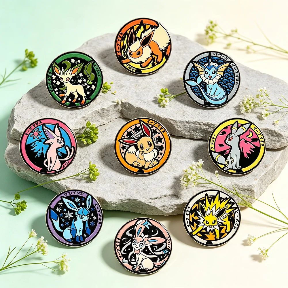9pcs Cartoon Fantasy Monster Elf Animal Metal Lapel Pins Decorative Badges for Backpack Collectible Gifts Anime Lovers