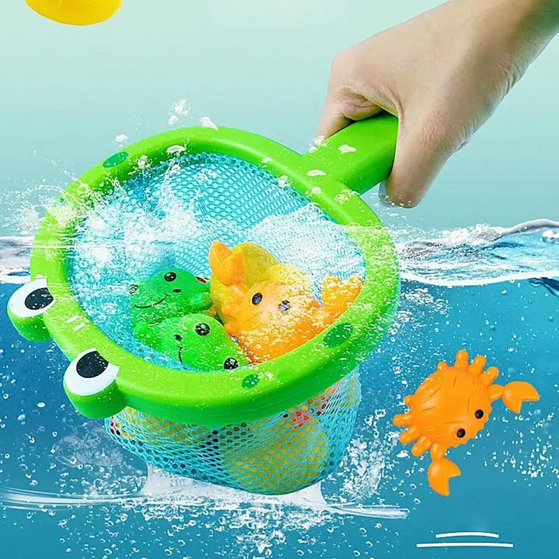 

Fishing Bath Toy Cartoon Crab Duck Fishing Bath Toy With Fishing Net Bathtub Toy Interactive Kids Water Toys Fishing Game