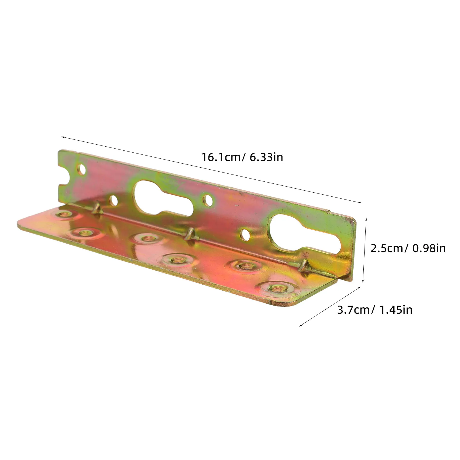 4Pcs Bed Rail Connecting Hardware Carbon Steel Heavy Duty Bed Frame Hook Plates Secure Wood Frame Assembly Parts Furniture