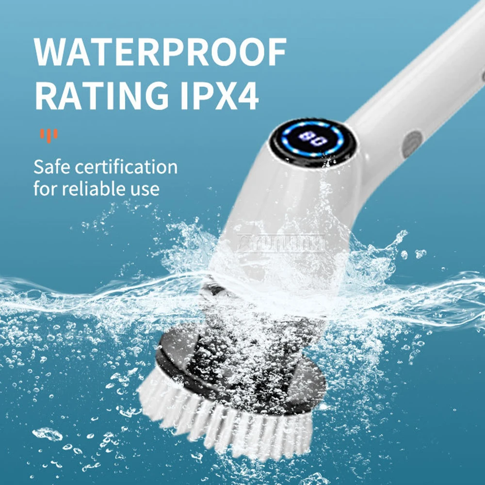 コードレス電動クリーニングブラシ,回転掃除機,トイレとキッチンのクリーニングツール,8 in 1