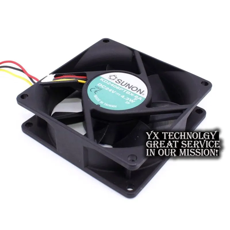For SUNON New authentic 8025 24V 4.3W 80mm double ball inverter cooling fan KD2408PTBX-6A 80*80*25mm - Image 2