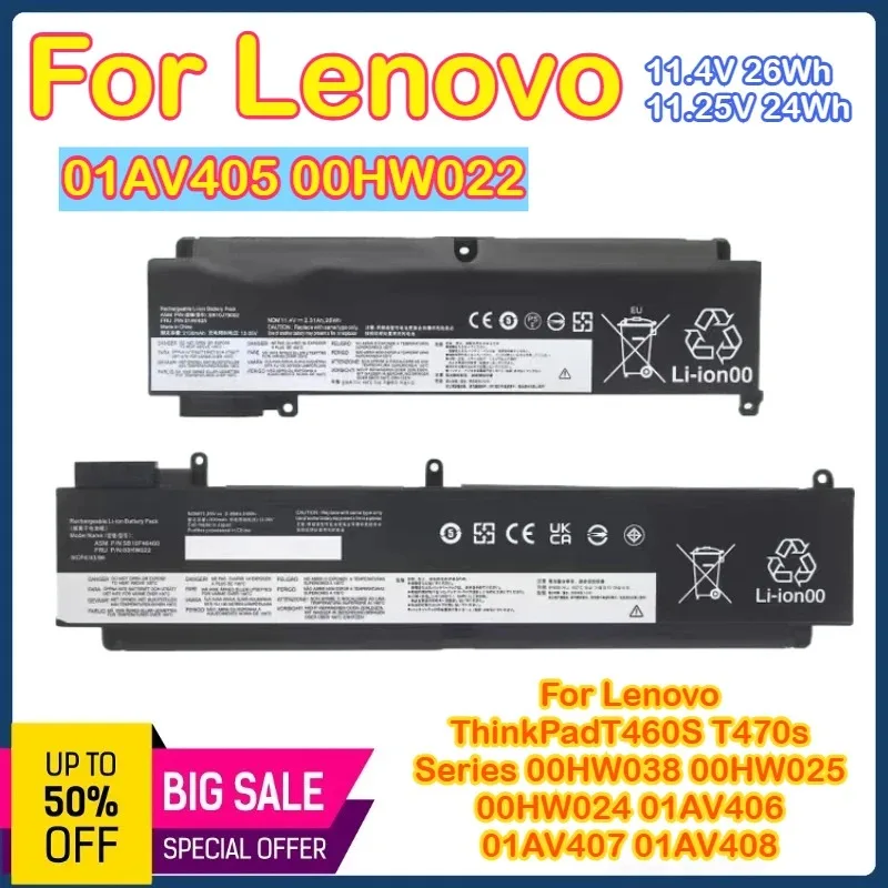 

01AV405 00HW022 Laptop Battery for Lenovo ThinkPad T460S T470S Series 01AV406 SB10J79003 01AV462 01AV407 01AV408 00HW038 00HW024