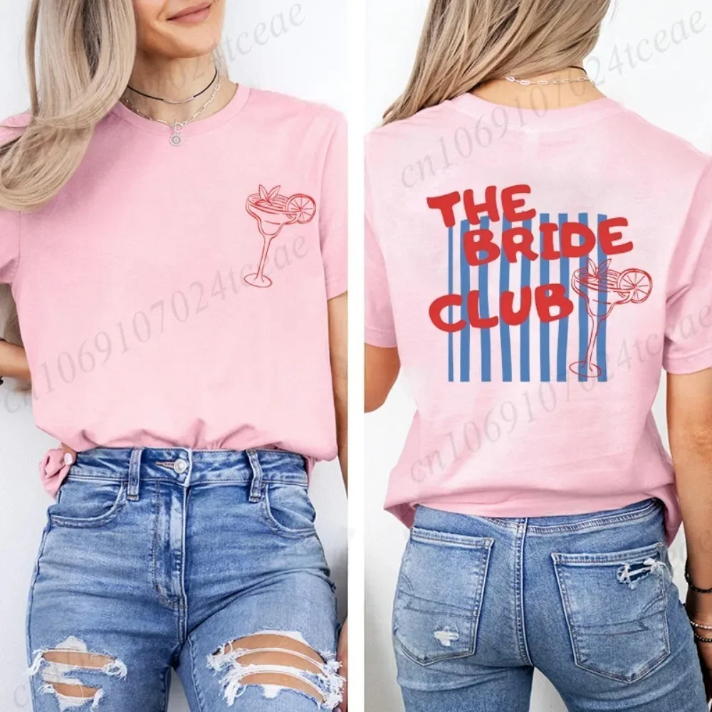 The Bride Club Junggesellinnenabschied T-Shirt Damen Retro Grafik T-Shirt Brautmode Brautjungfern-Team Top 2026 Hochzeitsoutfit – Detail 4