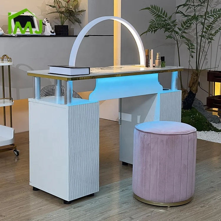 

Beauty Light Luxury Nail Table Nail Tech Desk Table Salon Manicure Furniture
